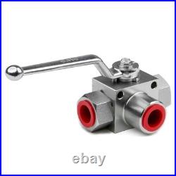 Industrial Hydraulic Ball Valve 3 Way NPT12 with 7250 PSI Pressure Rating