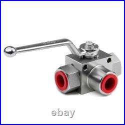 Industrial Hydraulic Ball Valve 3 Way NPT12 with 7250 PSI Pressure Rating