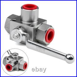 Industrial Hydraulic Ball Valve 3 Way NPT12 with 7250 PSI Pressure Rating