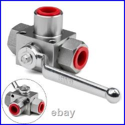 Industrial Hydraulic Ball Valve 3 Way NPT12 with 7250 PSI Pressure Rating
