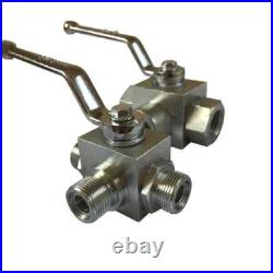 KHB3K Male Thread 2-position 3-way Hydraulic Ball Valve L Type M141.5 M161.5