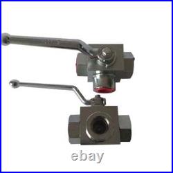 KHB3K Male Thread 2-position 3-way Hydraulic Ball Valve L Type M141.5 M161.5