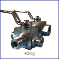 KHB3K Male Thread 2-position 3-way Hydraulic Ball Valve L Type M141.5 M161.5