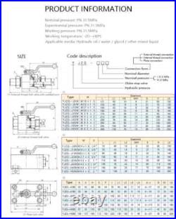 KHB3K Male Thread 2-position 3-way Hydraulic Ball Valve L Type M141.5 M161.5