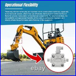 Mini Excavator Valve 3 Way Diverter Valve With Hydraulic Accessory Tool New