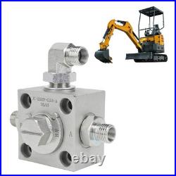 Mini Excavator Valve 3 Way Diverter Valve With Hydraulic Accessory Tool New
