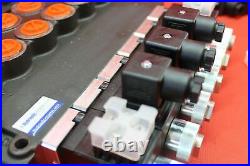 Monoblock hydraulic valve wood splitter valve 6-way 24V 80 l / min + 3 joysticks