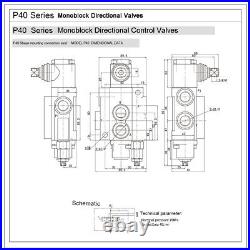 P40 1 spool hydraulic valve 1 Bank Hydraulic Directional Control Lever Valve