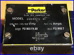 PARKER D3W1KNYC-30 5000PSI 110-120V Hydraulic Directional Control Solenoid Valve