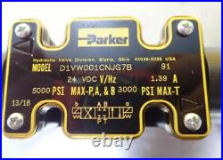 Parker, D1vw001cnjg7b, Hydraulic Directional Control Valve. 24vdc, 1.39a