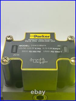 Parker D3W20BNYK 32 Directional Control Hydraulic Valve 120/60 5000 PSI MAX PAB