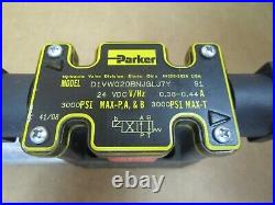 Parker Directional Hydraulic Solenoid Valve D1VW020BNJGLJ7Y 24 VDC 3000 PSI Used
