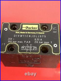 Parker Hydraulic Directional Control Valve, D1VW11CNJDLJ575, 24VDC, Used