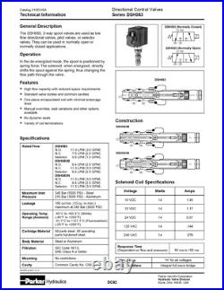 Parker (Part # DSH083B) 3 Way Solenoid Valves for High Pressure Hydraulics