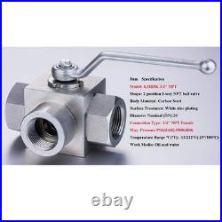 Taixin 3way Hydraulic Ball Valve 3/4 inch NPT Female Hydraulic Valve 5800PSI