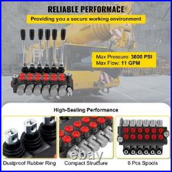Uimoso Hydraulic Spool Valve, 6 Spool, 11 GPM Flow Control