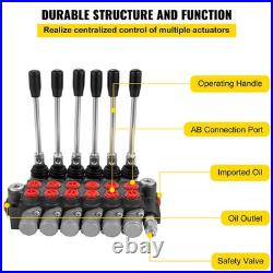Uimoso Hydraulic Spool Valve, 6 Spool, 11 GPM Flow Control