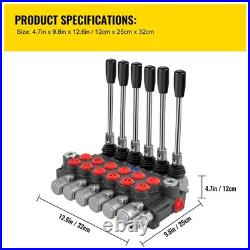 Uimoso Hydraulic Spool Valve, 6 Spool, 11 GPM Flow Control
