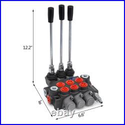 VEVOR 3 Spool Hydraulic Control Valve 11GPM Hydraulic Directional Control Valve