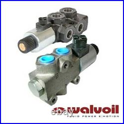 Walvoil 3 Way Solenoid Spool Diverter, 1/2 BSP, 12V DC, Open Centre