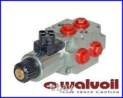 Walvoil 6 Way Solenoid Diverter, 1/2 BSP, 12V DC, Closed Centre, 60 L/min